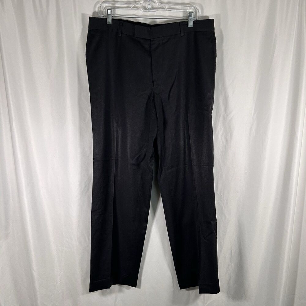 Boss Hugo Boss Virgin Wool Pants Men's 34x29 Black Button Zip Flat Front